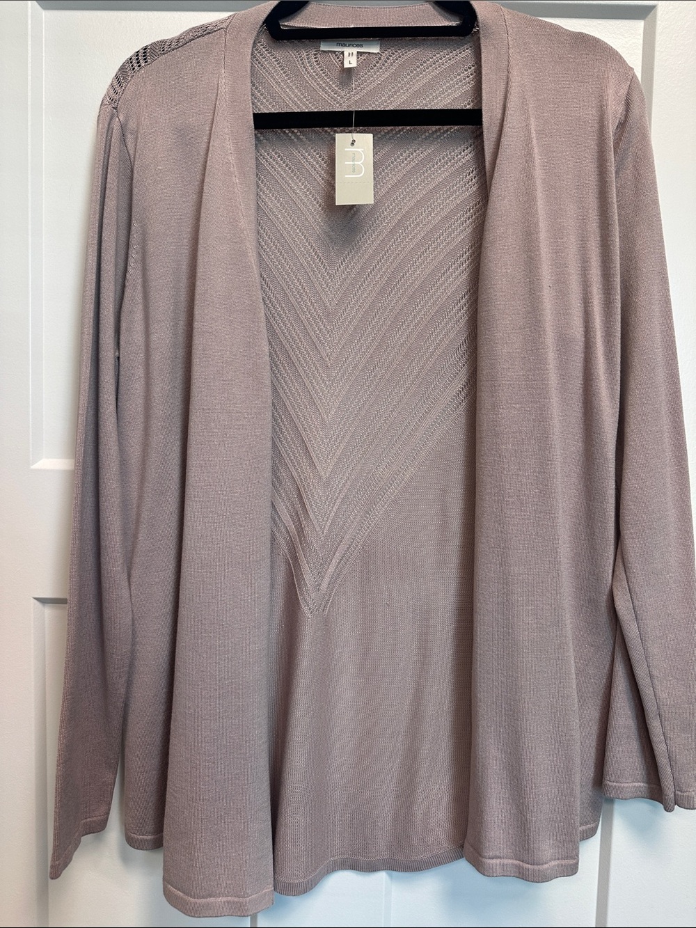 Maurice’s Dusty Mauve Open-Front Knit Cardigan